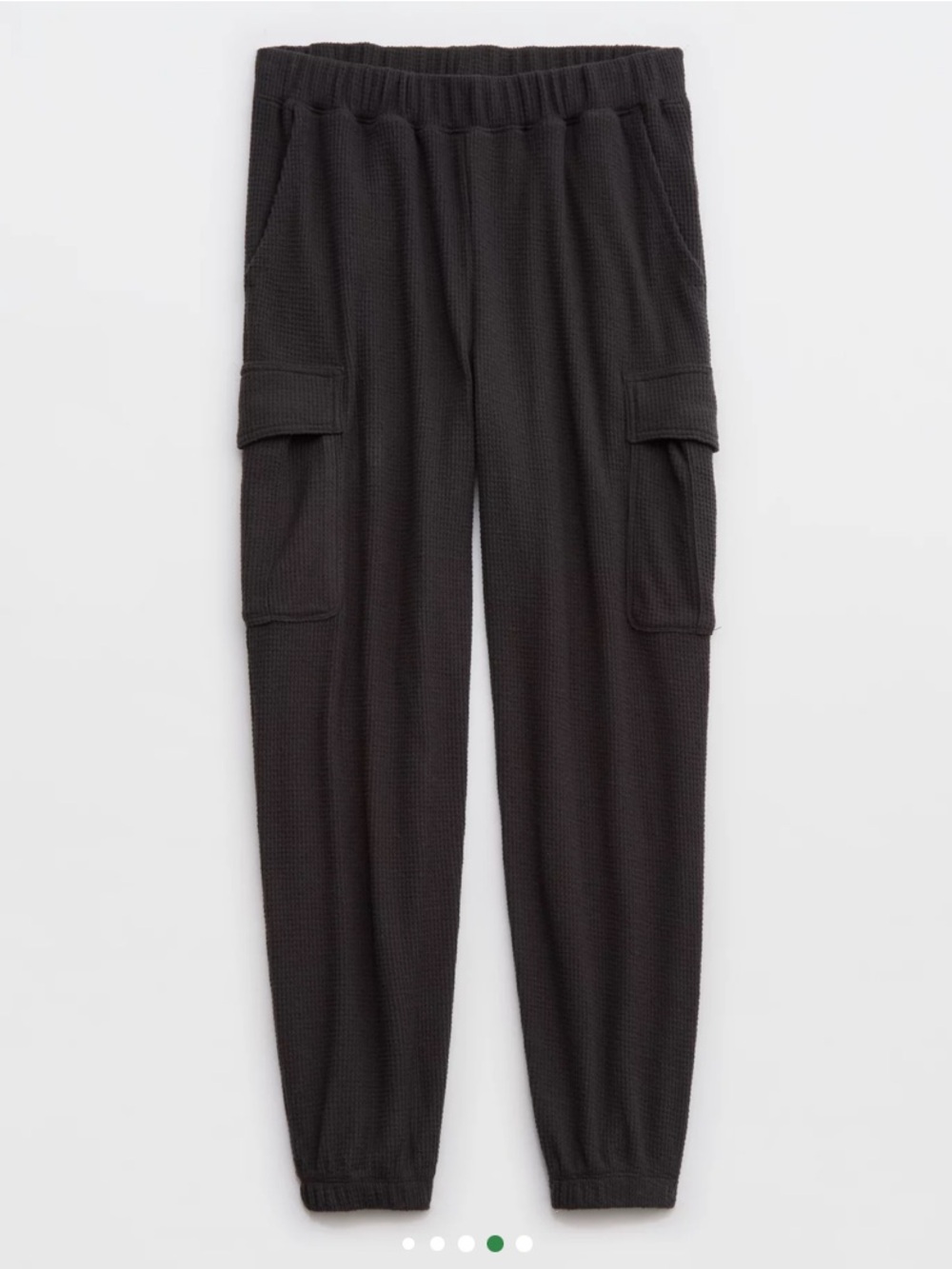 aerie Dark Grey Traveler Waffle Cargo Joggers